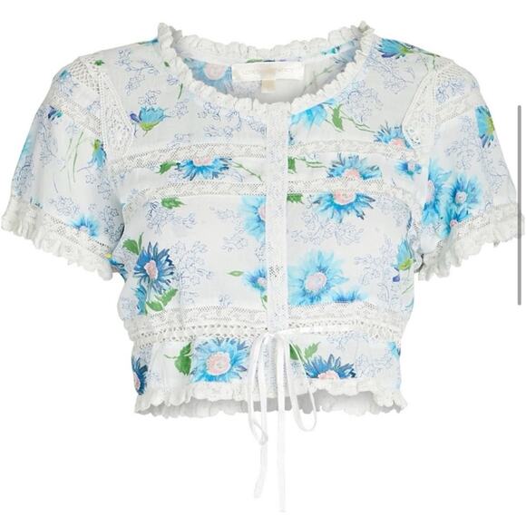 LoveShackFancy Farley Floral Crop Top - Picture 1 of 5